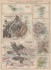 SCANDINAVIAN CITIES. Copenhagen Stockholm Oslo Christiania.JOHNSTON 1897 map