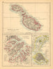 MALTESE ISLANDS. Malta Gozo. Valetta city town plan. +Venice.JOHNSTON 1897 map