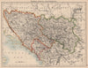 BOSNIA SERVIA MONTENEGRO. Balkans Serbia Croatia Herzegovina.JOHNSTON 1897 map