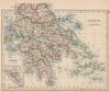 GREECE.Morea Thessaly Rumelia Cyclades Aegean Ionian Islands.JOHNSTON 1897 map