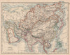 ASIA POLITICAL.Persia Siam Hejaz China Japan Corea Turkestan.JOHNSTON 1897 map
