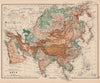 ASIA PHYSICAL. Relief Mountain heights Ocean depths Rivers. JOHNSTON 1897 map