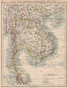 INDOCHINA.Siam Burma Cambodia Anam Tong King Cochin China. JOHNSTON 1897 map