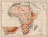 AFRICA PHYSICAL. Relief ocean depths rivers. JOHNSTON 1897 old antique map