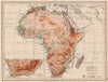 AFRICA PHYSICAL. Relief ocean depths rivers. JOHNSTON 1897 old antique map
