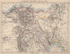 LOWER EGYPT & SINAI. Provinces. Nile valley/delta. Railways. JOHNSTON 1897 map