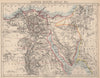 LOWER EGYPT & SINAI. Provinces. Nile valley/delta. Railways. JOHNSTON 1897 map