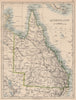 QUEENSLAND. State map Brisbane Gold Coast Railways. Australia. JOHNSTON 1897