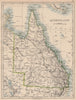 QUEENSLAND. State map Brisbane Gold Coast Railways. Australia. JOHNSTON 1897
