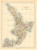 NORTH ISLAND NEW ZEALAND. Showing counties telegraph cables. JOHNSTON 1897 map