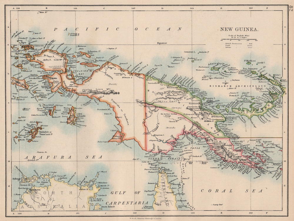 COLONIAL NEW GUINEA. Kaiser Wilhelm Land. British & Dutch New Guinea  1897 map