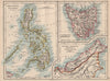 EAST ASIA. Philippines Tasmania North Borneo Brunei Sarawak. JOHNSTON 1897 map