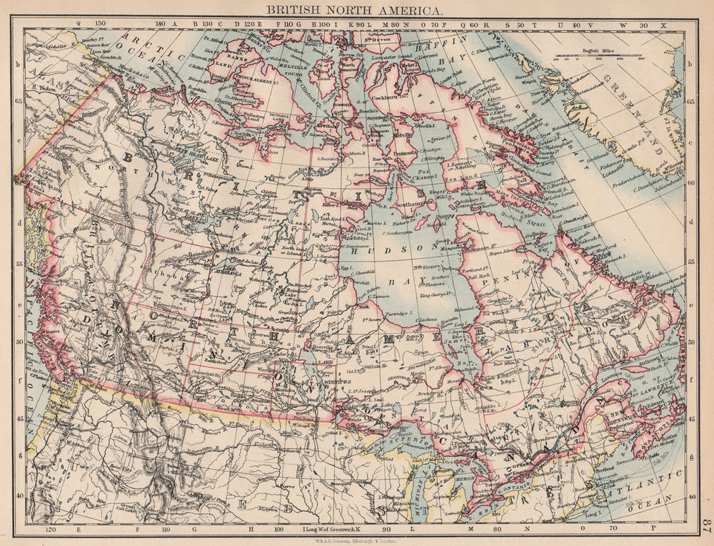 BRITISH NORTH AMERICA. Colonial Canada. Canadian Pacific railroad 1897 old map