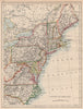 UNITED STATES NORTH EAST. New England Appalachia Atlantic states. USA 1897 map