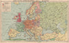 EUROPE 1940. WW2. Belligerents/Neutrals Occupied Poland/Finland Albania 1940 map