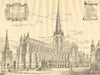 MEDIEVAL LONDON. Old St. Paul's Cathedral (from the north-east) 1923 print