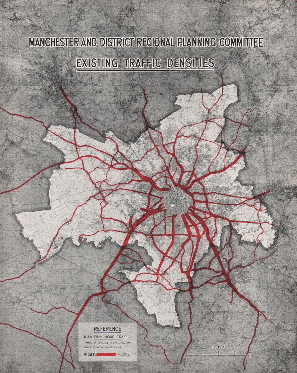 MANCHESTER PLAN 1945. Existing Traffic Densities (1938 peak hour) 1945 old map