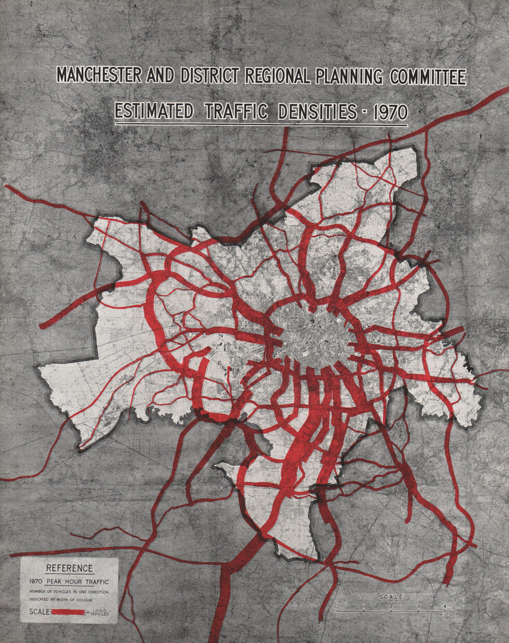 MANCHESTER PLAN 1945. Forecast Traffic Densities (1970 peak hour) 1945 old map