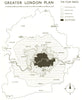 GREATER LONDON PLAN. Four Rings. Green belt suburbs. ABERCROMBIE 1944 old map