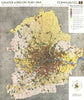 GREATER LONDON. Built-up areas & open land in 1939. ABERCROMBIE 1944 old map