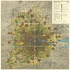 GREATER LONDON MASTERPLAN. Population density. Wall map. ABERCROMBIE 1944