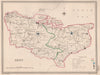 KENT antique county map by CREIGHTON/WALKER. Electoral 1835 old