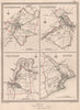 KENT TOWNS. Canterbury Rochester Chatham Dover plans. CREIGHTON/WALKER 1835 map