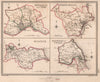 NORTHUMBERLAND TOWNS.Newcastle-upon-Tyne North Shields Morpeth Berwick 1835 map