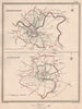 SHROPSHIRE TOWNS. Shrewsbury Ludlow borough plans. CREIGHTON/WALKER 1835 map