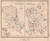 SHROPSHIRE TOWNS. Bridgnorth & Wenlock plans by CREIGHTON/WALKER 1835 old map