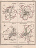 SOMERSET TOWNS. Frome Taunton Wells Bridgewater. CREIGHTON/WALKER 1835 old map