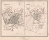 SOMERSET TOWNS. Bristol Bath borough plans. CREIGHTON/WALKER 1835 old map
