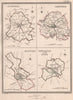 STAFFORDSHIRE TOWNS. Lichfield Tamworth Stafford Newcastle-under-Lyne 1835 map