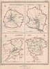 SUFFOLK TOWNS. Bury St Edmunds Ipswich Sudbury Eye. CREIGHTON/WALKER 1835 map