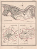 SURREY TOWNS. Southwark Guildford Reigate plans. CREIGHTON/WALKER 1835 old map