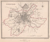 BIRMINGHAM city town borough plan. Warwickshire. CREIGHTON/WALKER 1835 old map