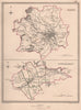 WEST YORKSHIRE TOWNS. Leeds Pontefract borough plans. CREIGHTON/WALKER 1835 map