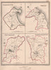 N YORKSHIRE TOWNS. ScarWhitby New Malton Northallerton. CREIGHTON 1835 old map