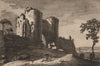 BEESTON CASTLE, Cheshire. Plate 1. GROSE 1776 old antique print picture