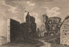 ABERGAVENNY CASTLE, Monmouthshire Plate 1. GROSE 1776 old antique print