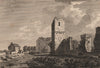 RUSHEN ABBEY, at Ballasalla, in the Isle of Man. GROSE 1776 old antique print