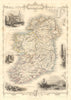 IRELAND. St Patrick's Dublin Killarney round tower views.TALLIS/RAPKIN 1853 map