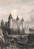 CHÂTEAU DE JOSSELIN. Morbihan 1844 old antique vintage print picture