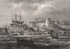 BREST. Finistère 1844 old antique vintage print picture