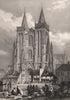 CATHÉDRALE DE QUIMPER. Finistère 1844 old antique vintage print picture