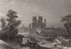 ABBEVILLE. Faubourg. St. Vulphran. Somme 1844 old antique print picture