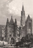 CATHÉDRALE DE SENLIS. Oise 1844 old antique vintage print picture