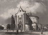 AGEN. Église St. Caprais. France 1844 old antique vintage print picture