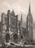 CATHÉDRALE DE CHARTRES. Eure-et-Loir 1844 old antique vintage print picture