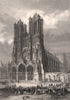 CATHÉDRALE de REIMS. Marne 1844 old antique vintage print picture